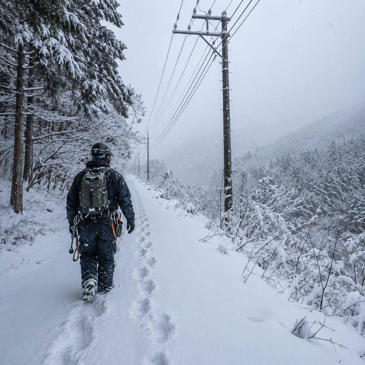 降雪期の巡視